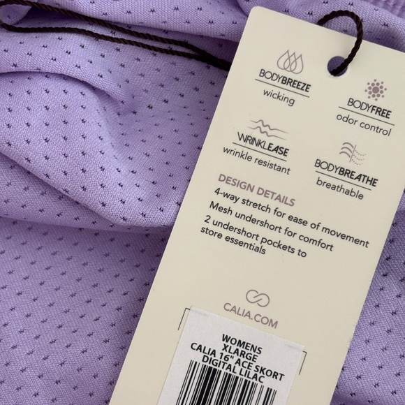 CALIA 16" ACE Golf Skort - Lilac/Lavender Size XL - Picture 9 of 10